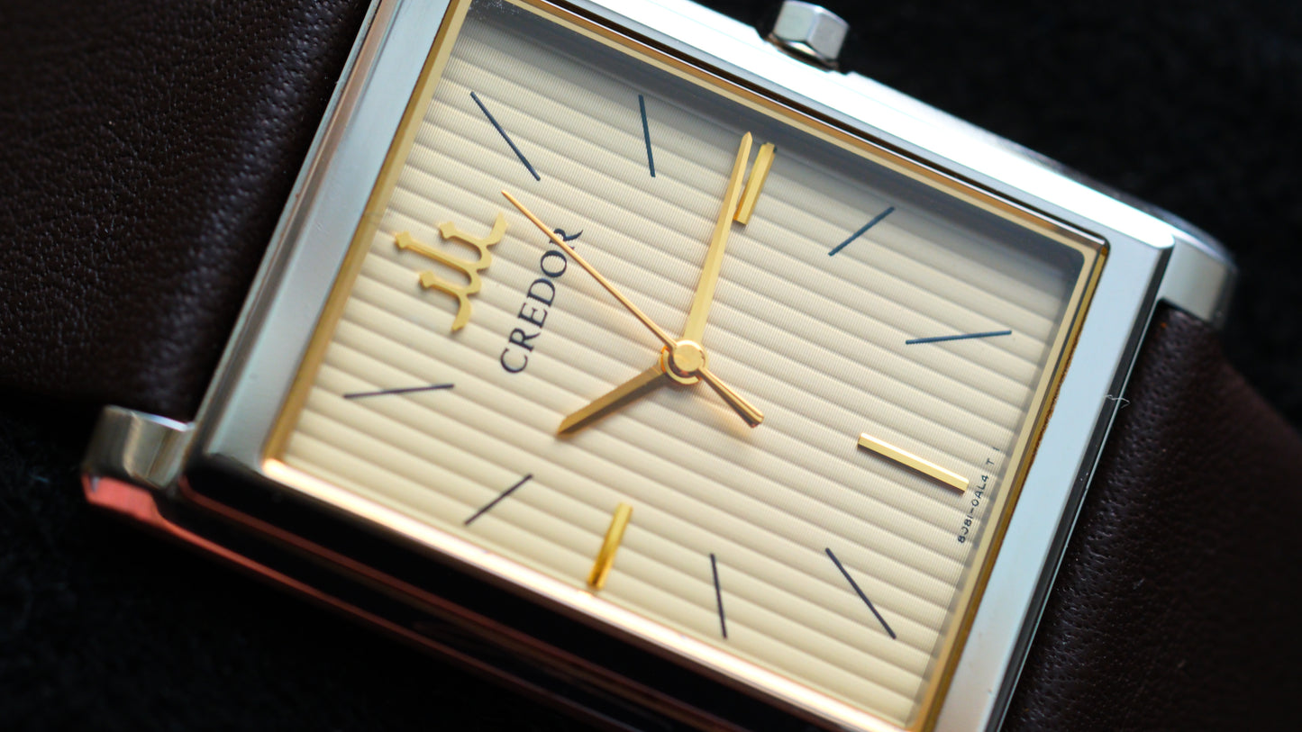 Credor Tank Signo GCAR049 8j81-0AK0 Quart Fabric-textured dial