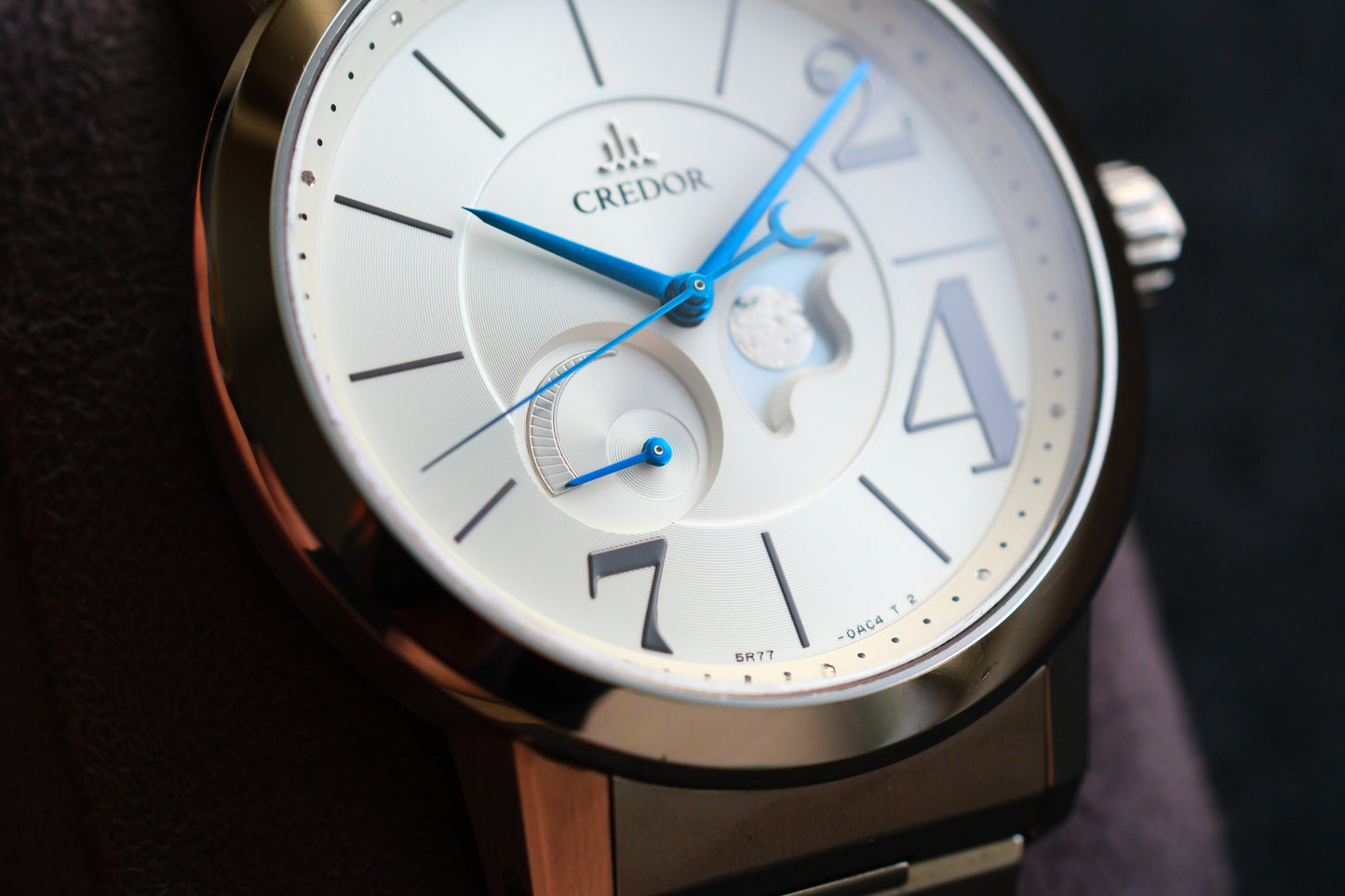 Credor Node GCLL995 5R77-0AB0 Spring Drive Moonphase White Dial