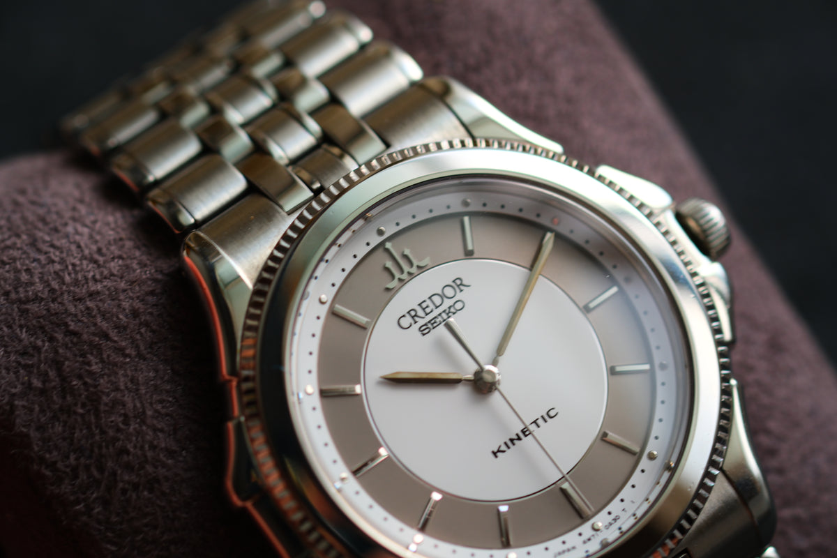 Credor Pacifique 4M71-0A30 Kinetic 18KWG+SS Auto Quart Two Tone Excellent Condition