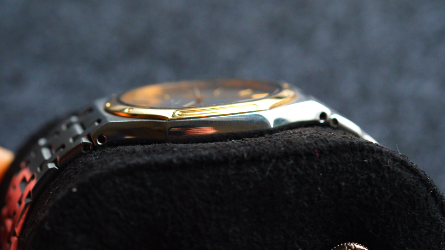 Credor 9661-5000 Twin Quart Gerald Genta 14K Bezel Two tone Rare Near Mint