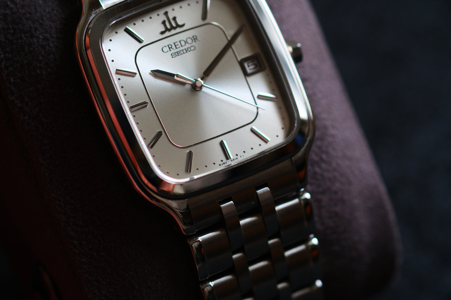 Credor Seiko Tank Champange Dial GCAX023 8j82-5A10 Quart SS