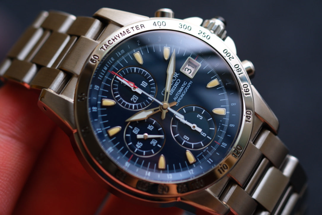 Credor GCBP995 6S78-0A10 Phoenix Chrnograph Blue Dial Super Rare Excellent Condition Serviced