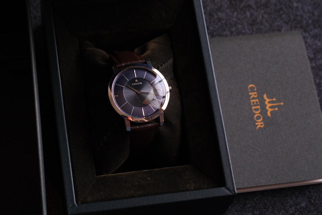 Credor Node GCAR987 Quart 8J80-0AD0 Two Tone Black Dial Good Condition