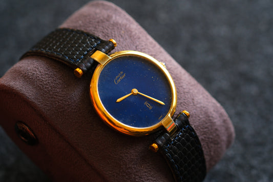 Cartier 1980s Must de Cartier Vendome Blue Dial Men