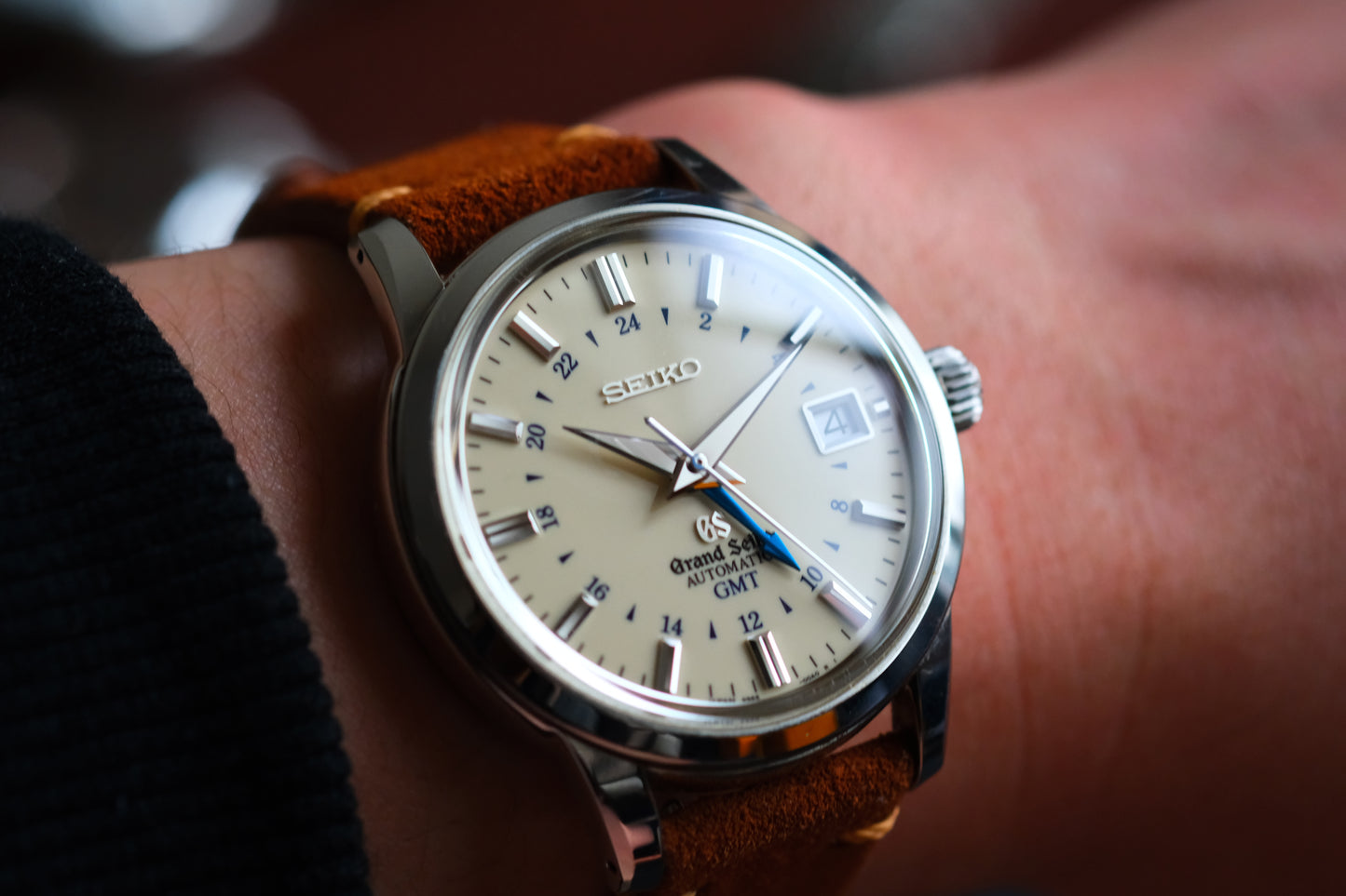 Grand Seiko SBGM021 9s66-00A0 Mechanical GMT Warm Ivory dial Good Condition