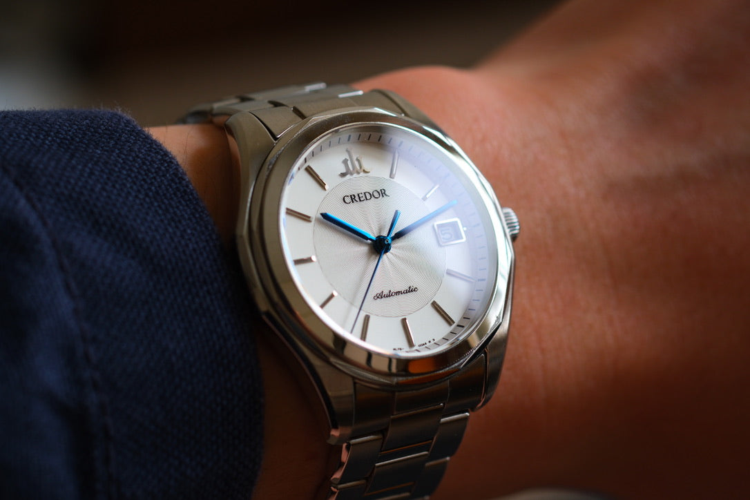 Credor Signo GCBW999 Automatic 4L75-00A0 Two tone White Dial Blue Hands