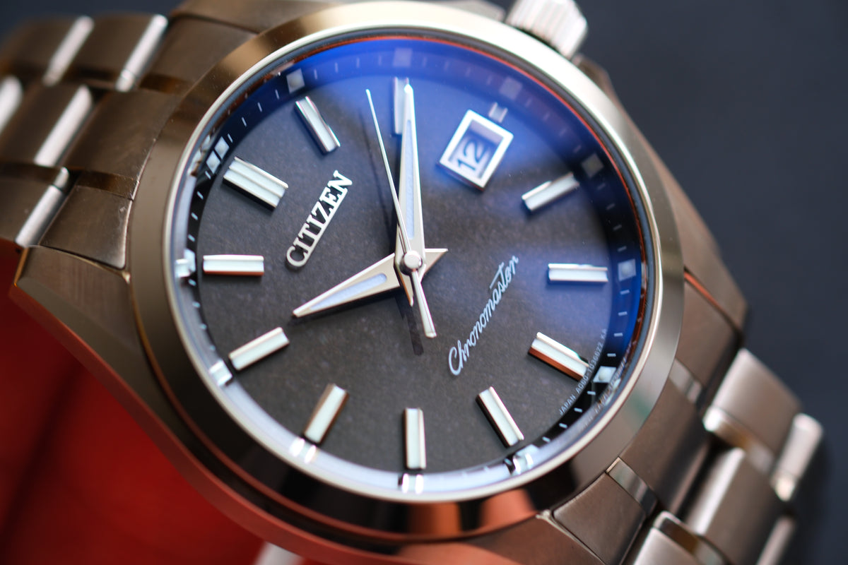 The Citizen Chrnomaster A060-T024271 Eco Drive Full Titanium Black Washi Dial Great Condition