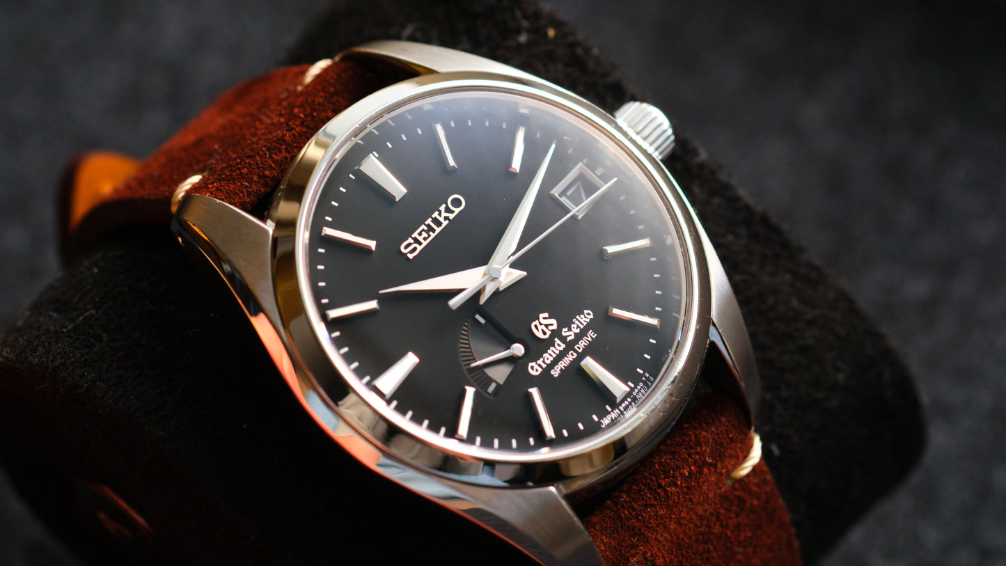 Grand Seiko SBGA003 Spring Drive 9R65-00AA0 Black Dial Full Box Paper GS Serviced Paper Good Condition