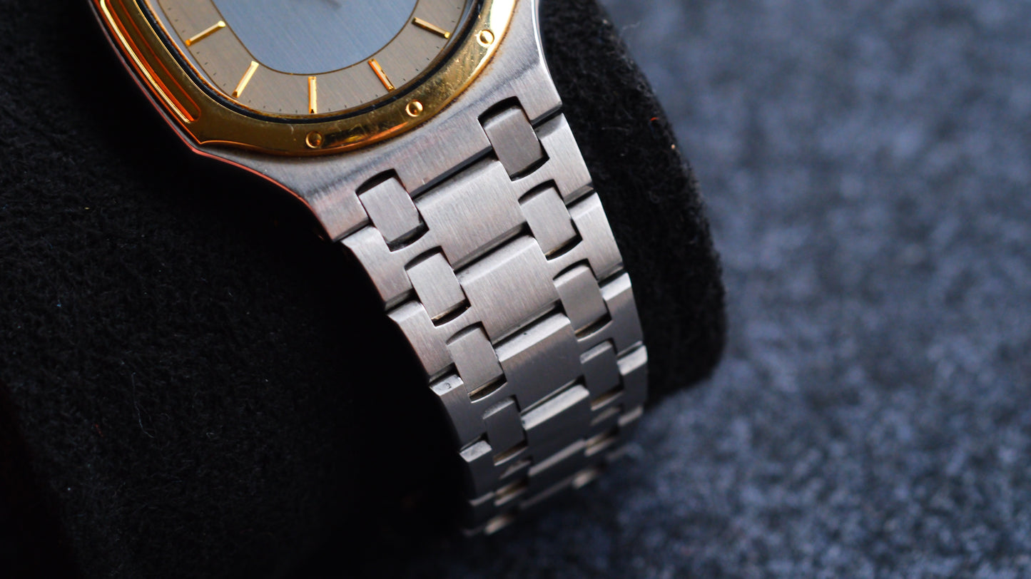 Credor 9661-5000 Twin Quart Gerald Genta 14K Bezel Two tone Rare Near Mint