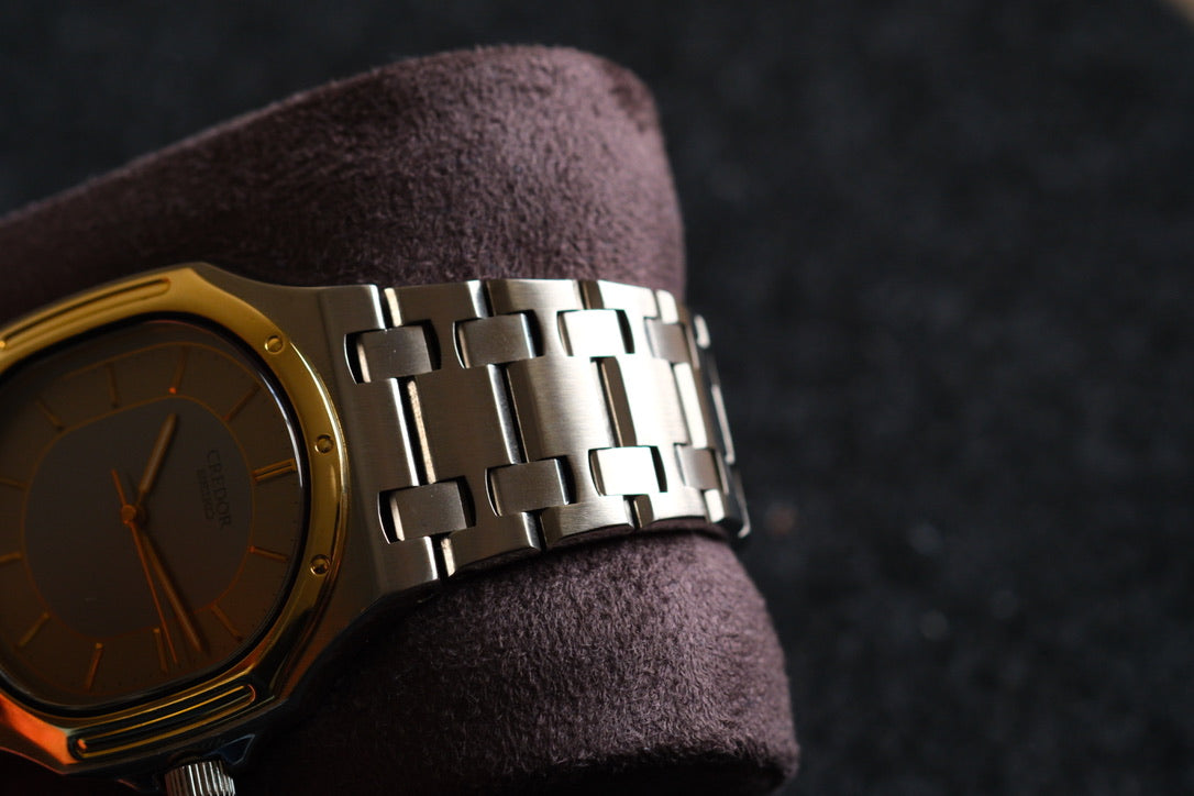 Credor 9661-5000 Twin Quart Gerald Genta 14K Bezel Two tone Rare Near Mint