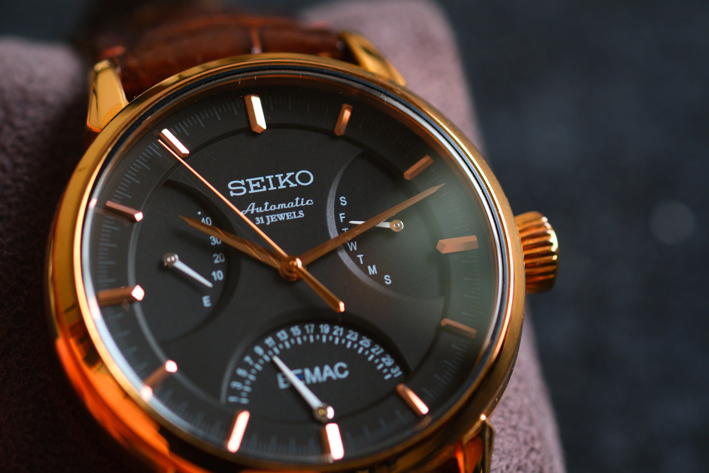 Seiko BEMAC Anniversary SZSD001 6R24-00D0 Double Retrograde Rose Gold Good Condition