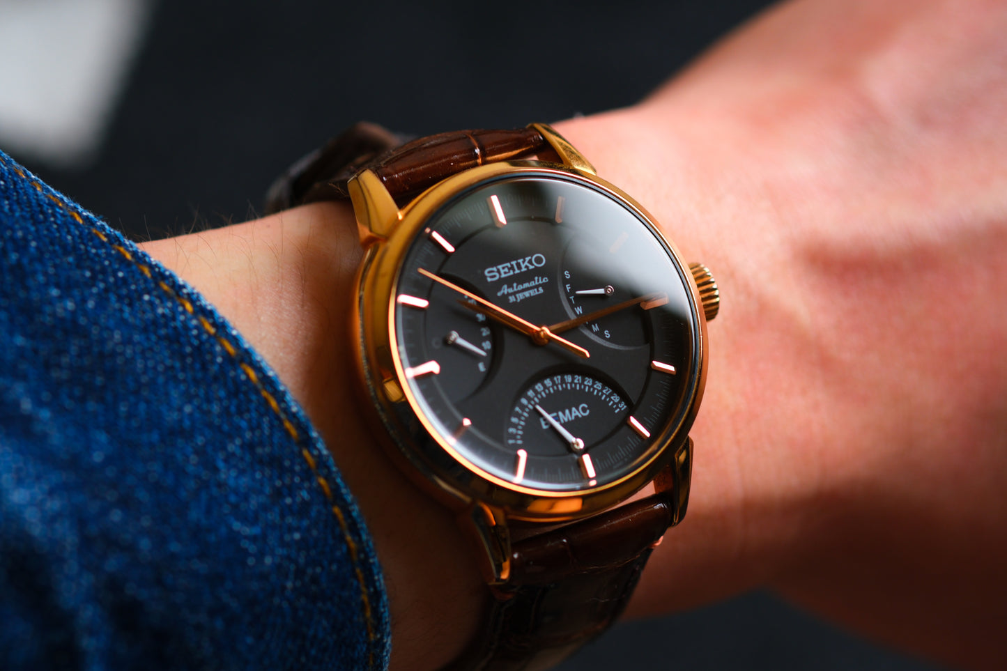 Seiko BEMAC Anniversary SZSD001 6R24-00D0 Double Retrograde Rose Gold Good Condition