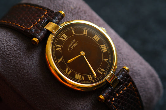 Cartier 1980s Must de Cartier Vendome Brown Dial Men
