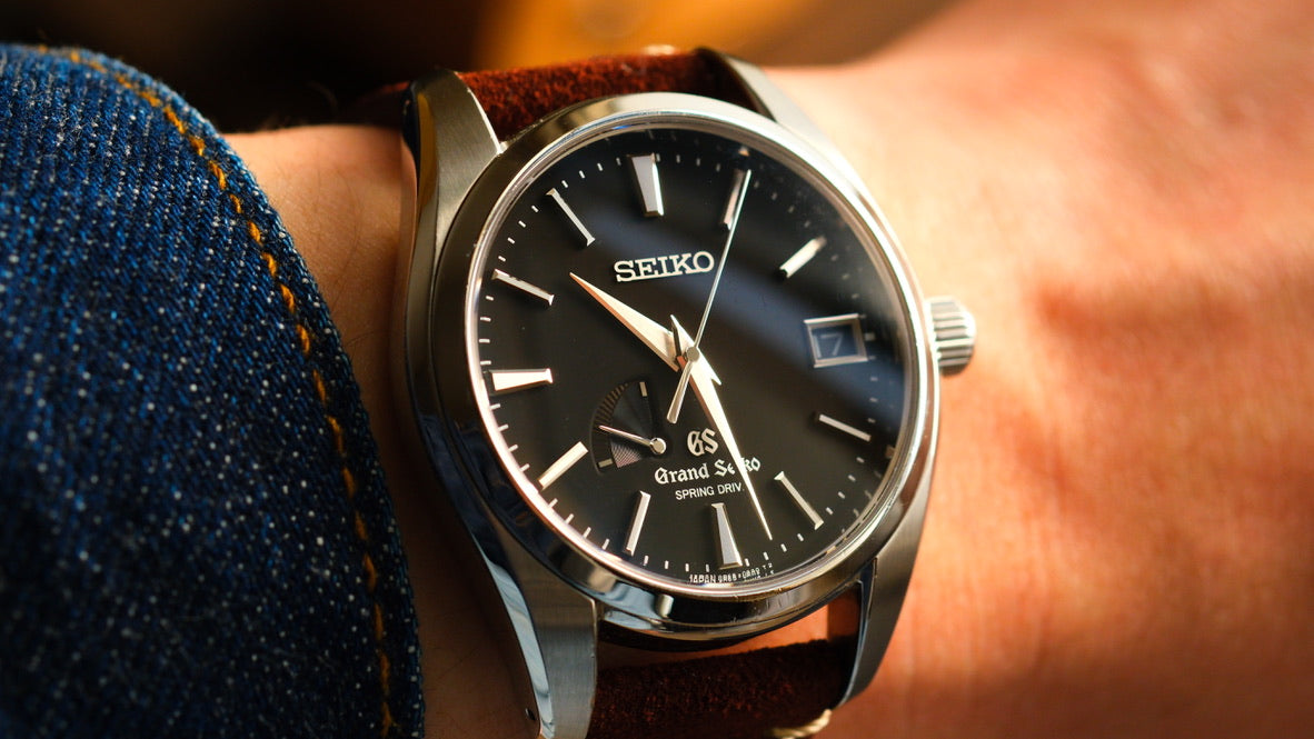 Grand Seiko SBGA003 Spring Drive 9R65-00AA0 Black Dial Full Box Paper GS Serviced Paper Good Condition