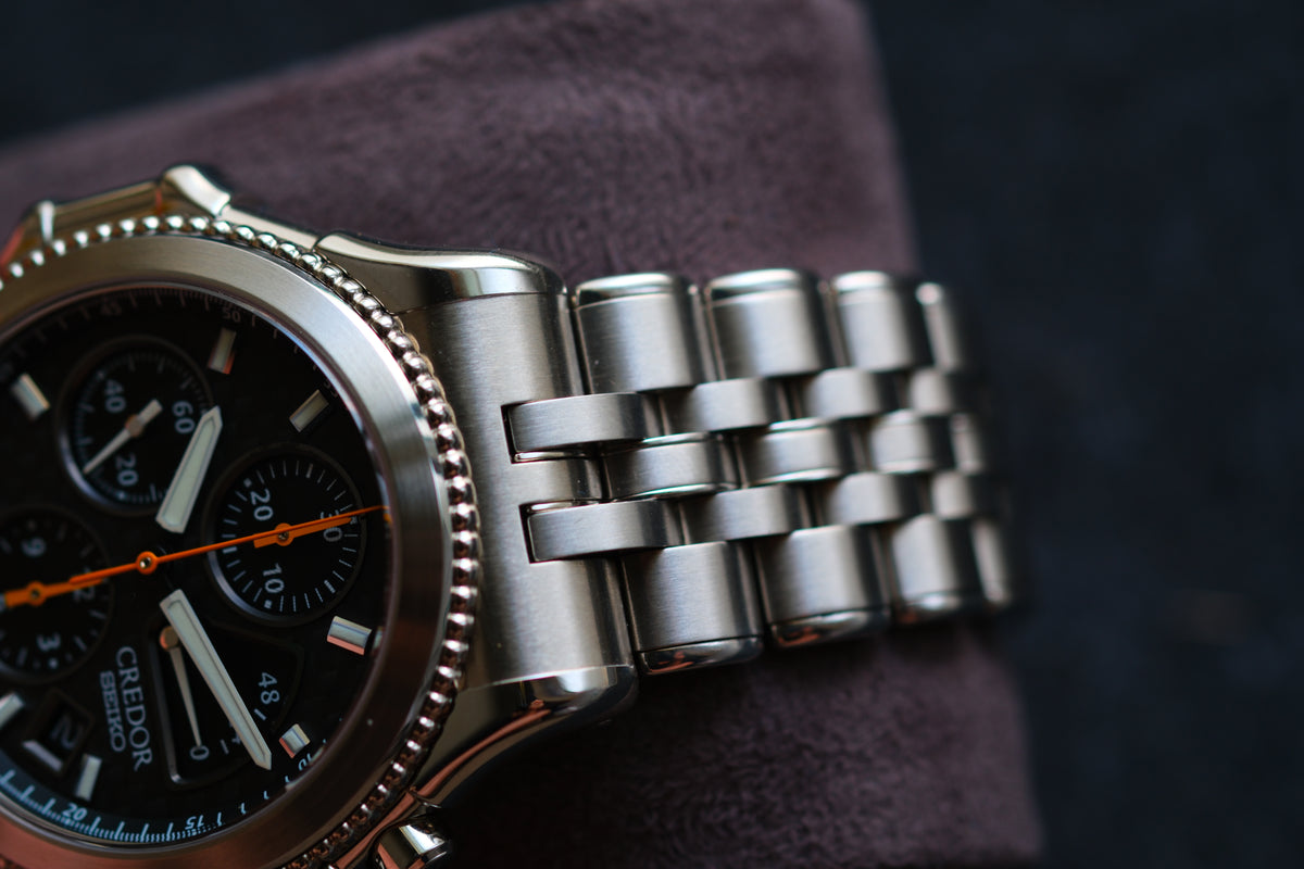 Credor Pacifique GCBK997 6S77-0A10 Chrnograph Limited 2000 Rare Carbon Dial Full Box Paper NOS Condition