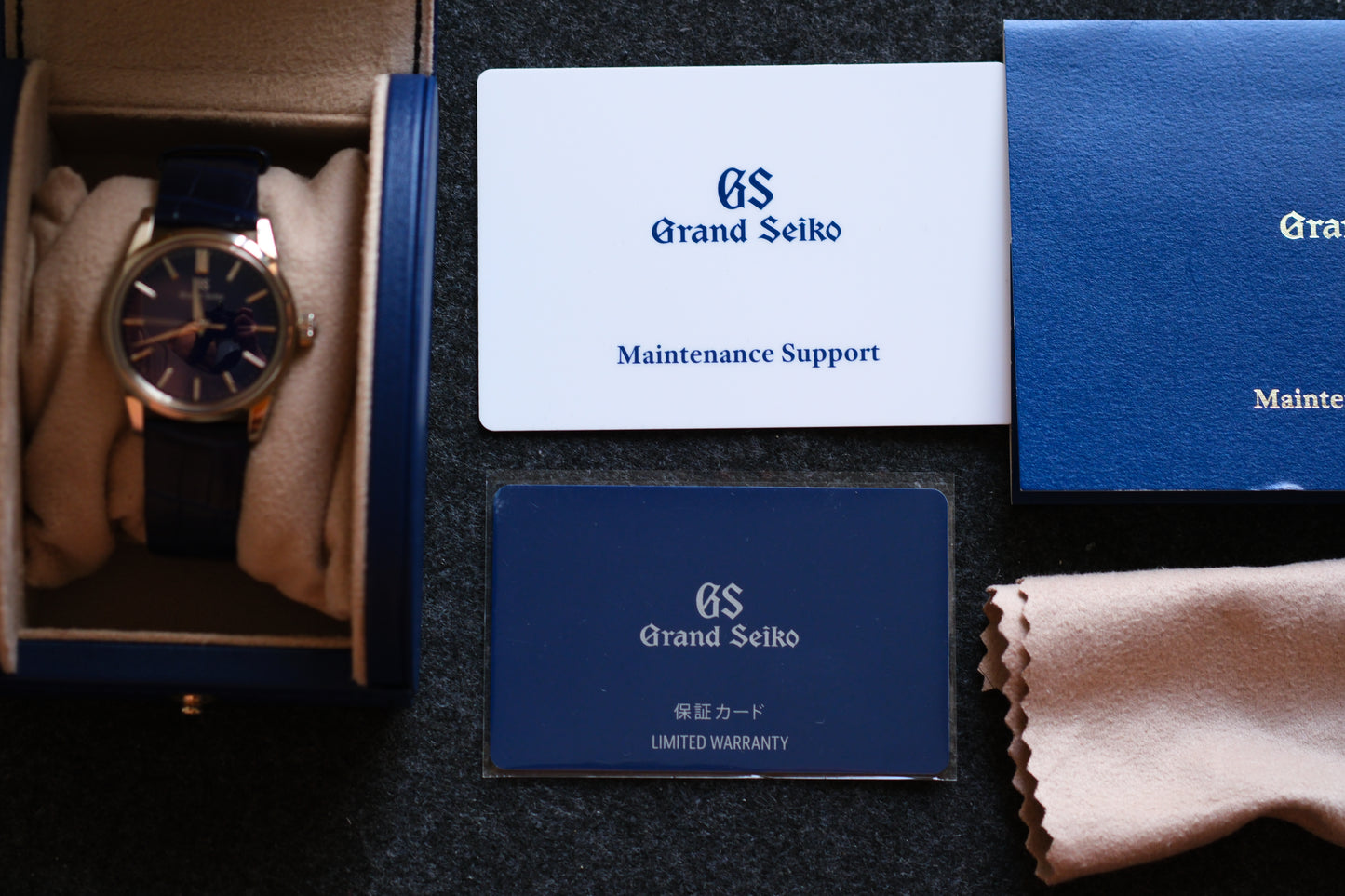 Grand Seiko SBGX349 9F61 Elegance Collection “moonlight blue”/“Gekka” Dial Vintage proportions 34x41.5x10.7mm Perfect Dress Watch Excellent Condition Box Paper Date 9/2025