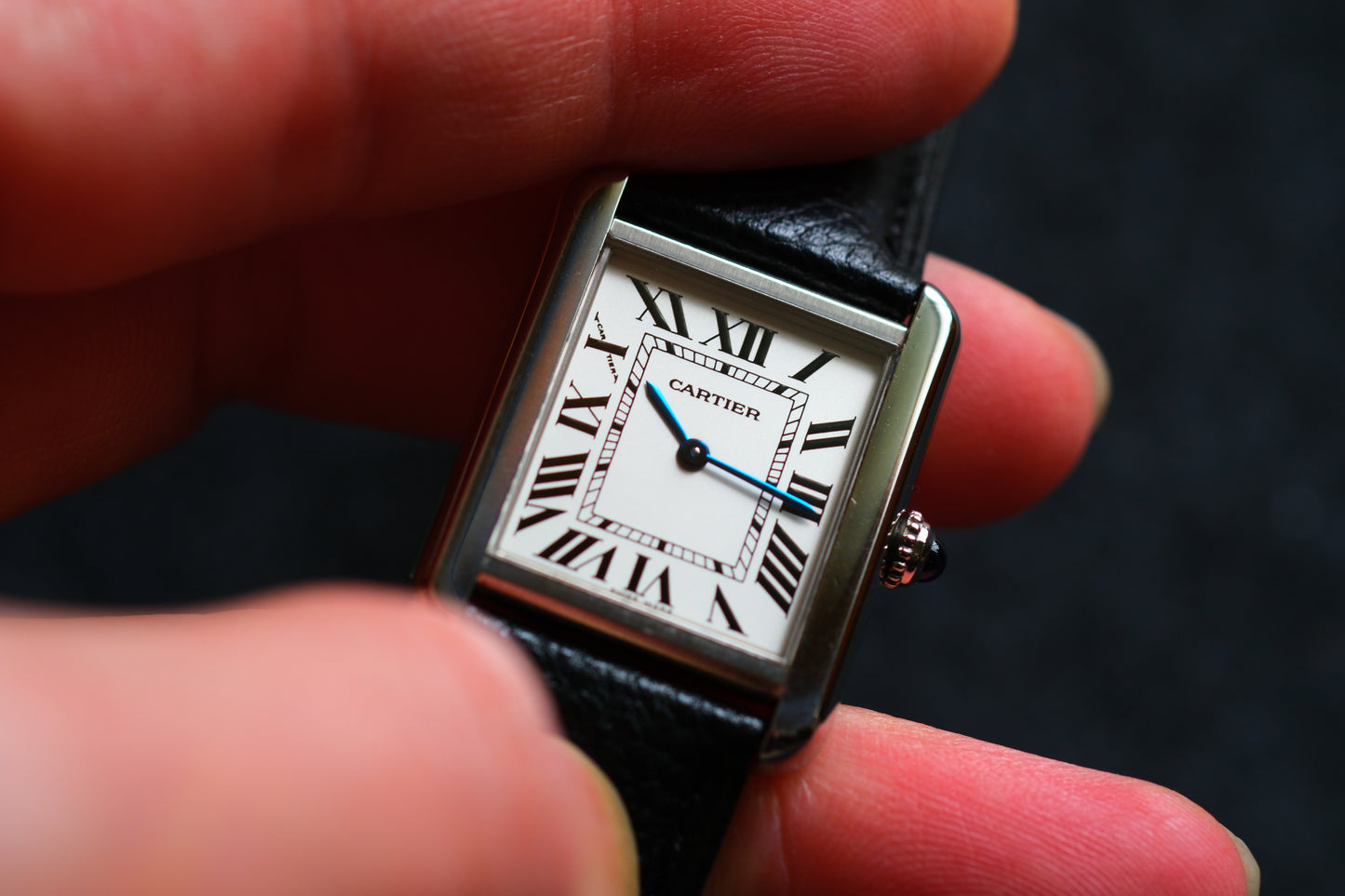 Cartier Tank Solo W1018255 SM 24x31mm Excellent Condition Full Box Paper Full Serviced