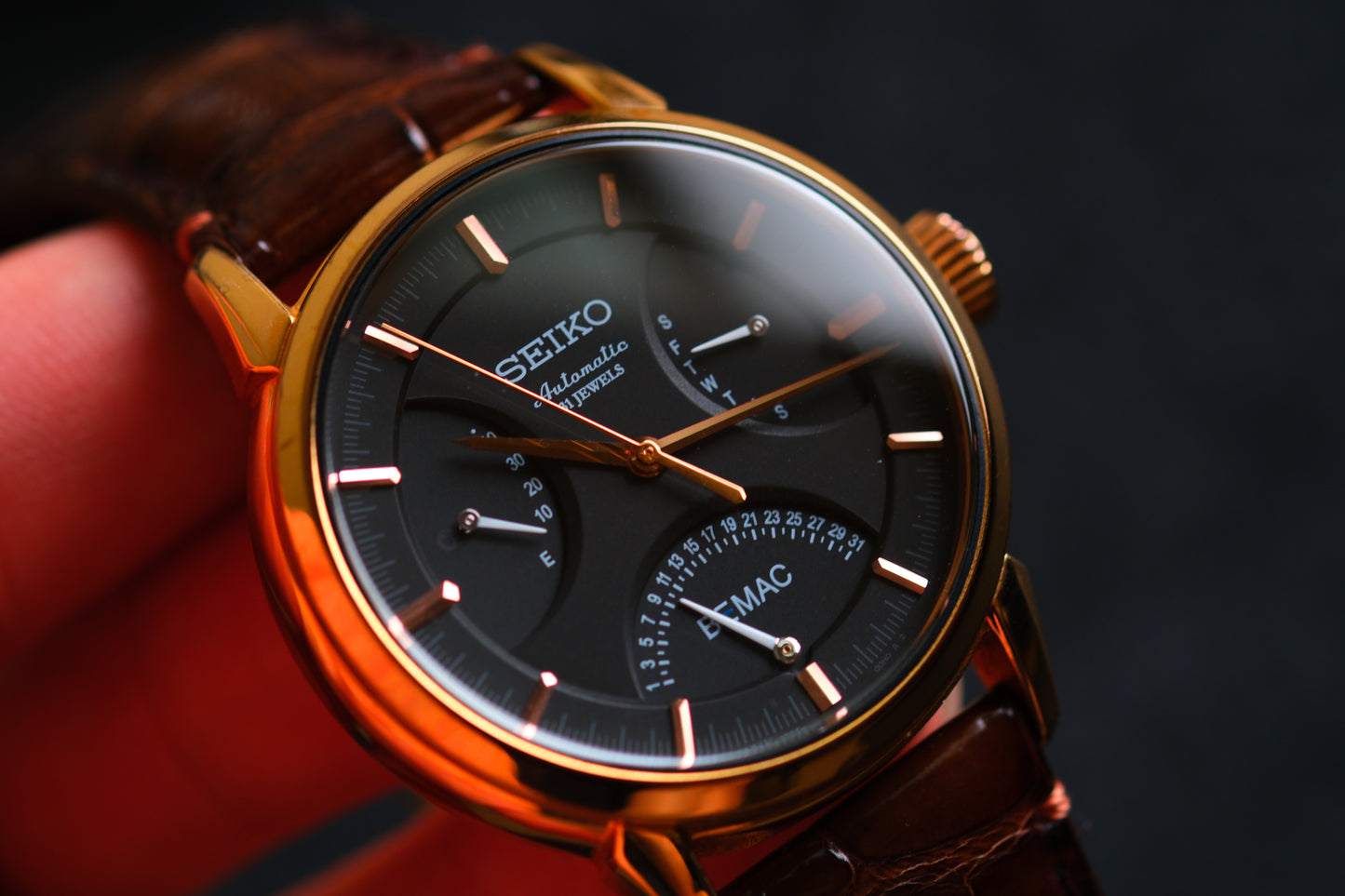 Seiko BEMAC Anniversary SZSD001 6R24-00D0 Double Retrograde Rose Gold Good Condition