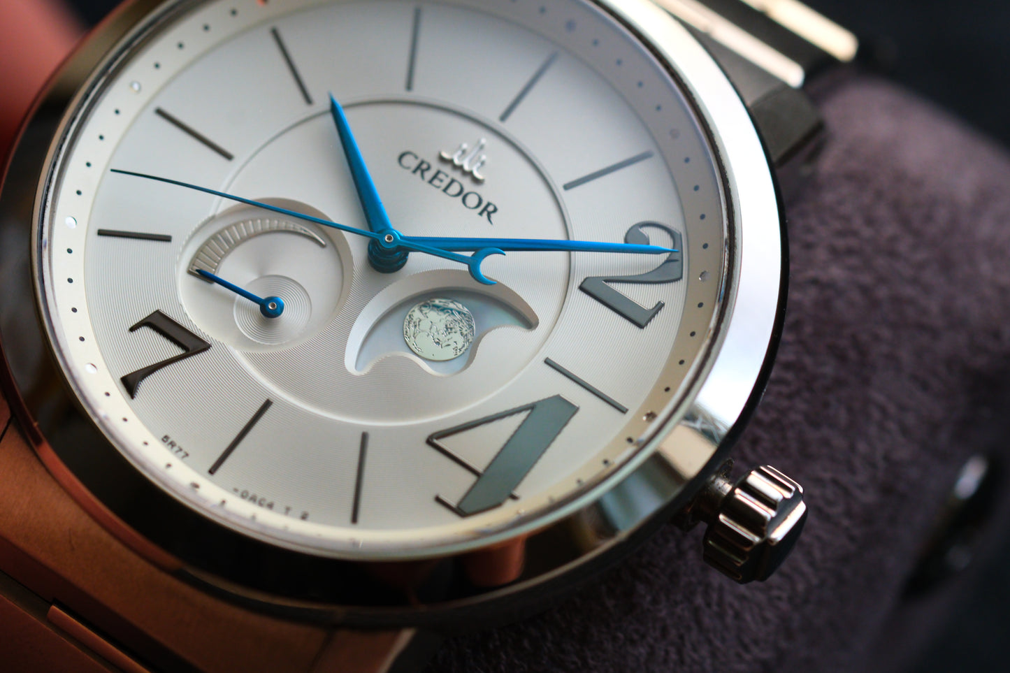 Credor Node GCLL995 5R77-0AB0 Spring Drive Moonphase White Dial