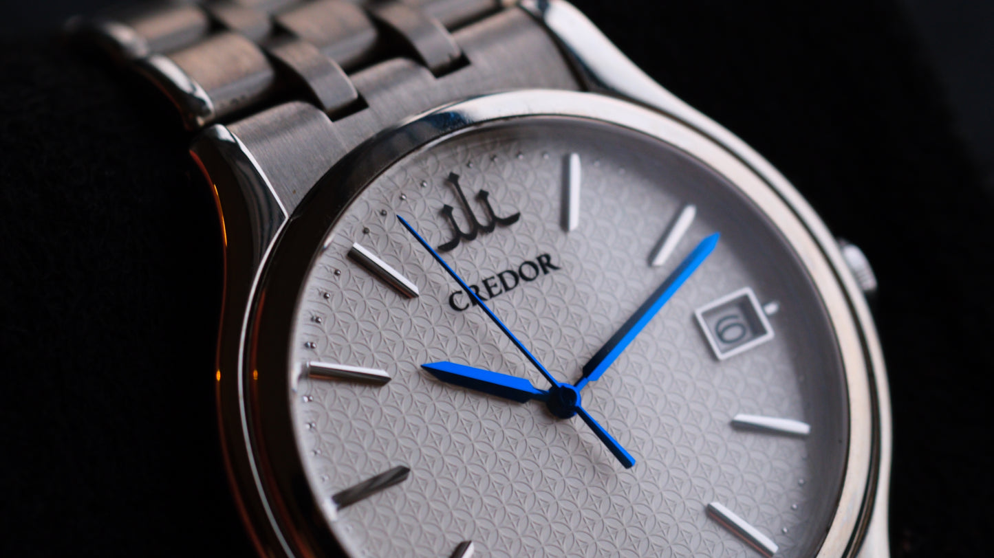 Credor Signo Quart 8j86-7A00 Blue Hand Box Manual User