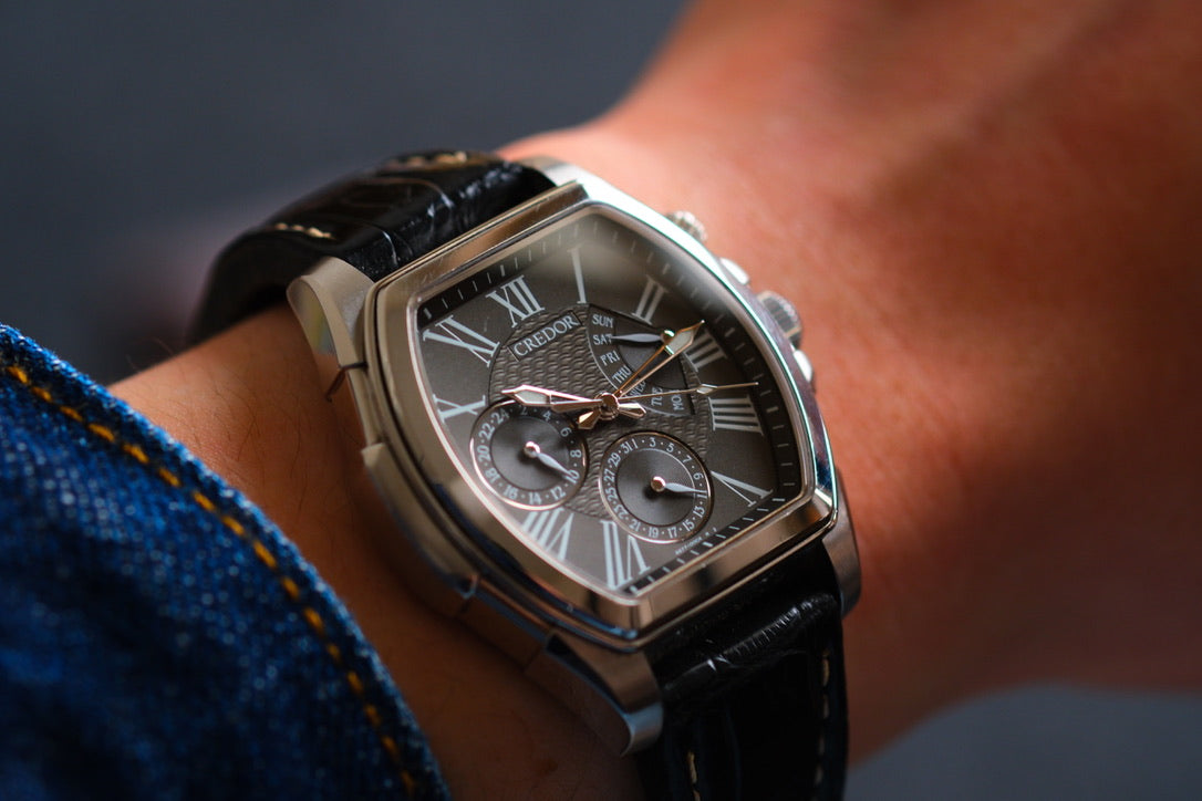 Credor Pacifique Tonneau GCBG973 4s77-00B0 RetroGrade Good Condition