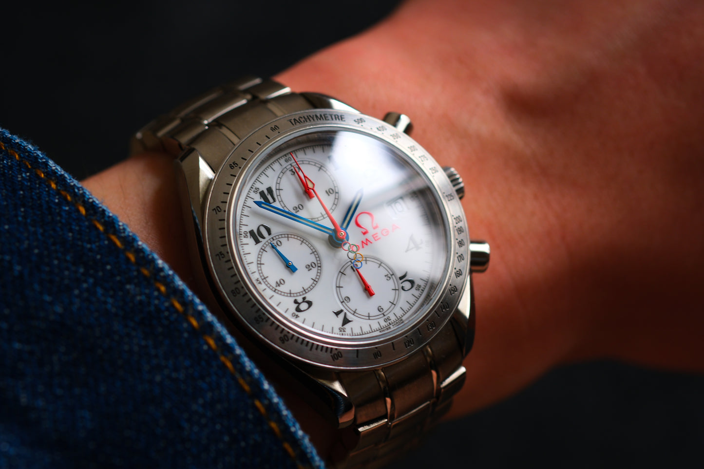 Omega Speedmaster Specialities 2012 Olympic Games Collection Blue Red Hands Excellent Condition |Full Serviced