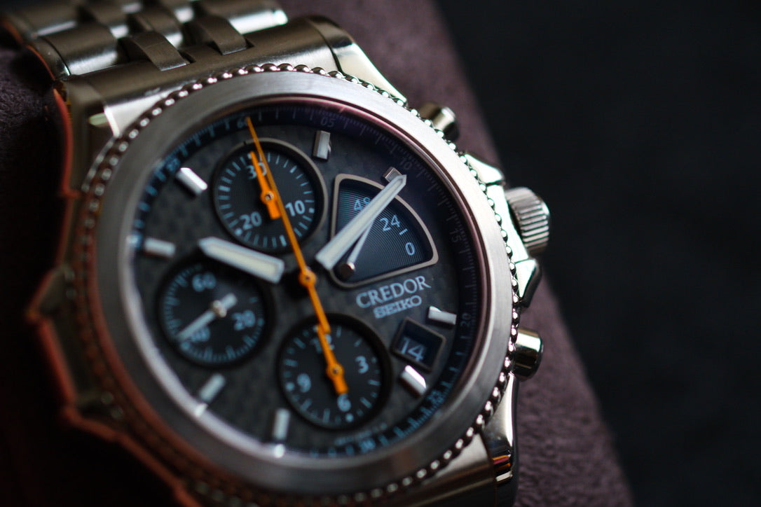 Credor Pacifique GCBK997 6S77-0A10 Chrnograph Limited 2000 Carbon Dial