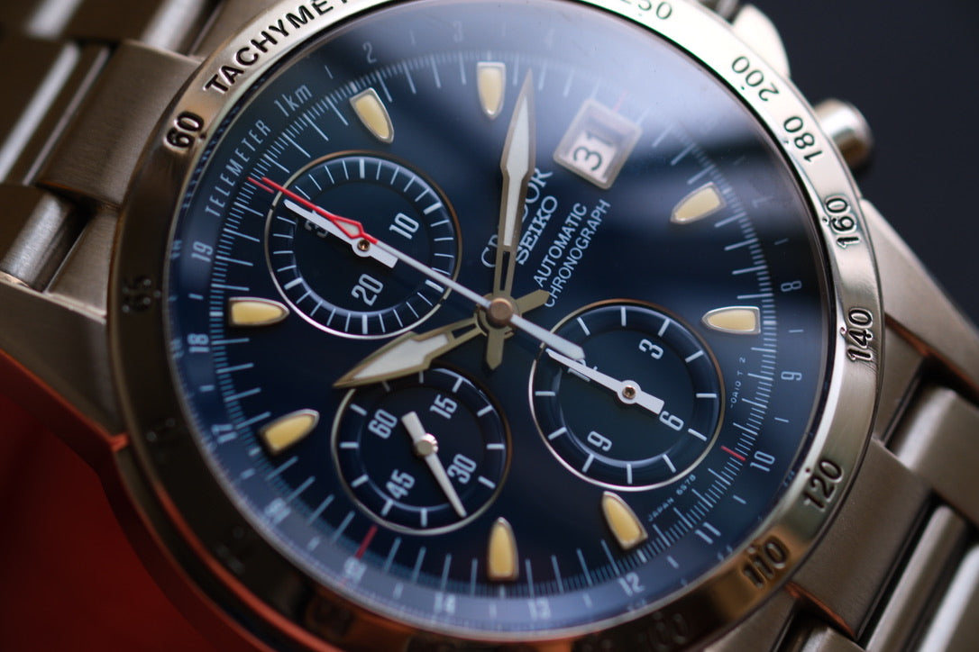 Credor GCBP995 6S78-0A10 Phoenix Chrnograph Blue Dial Super Rare Excellent Condition Serviced