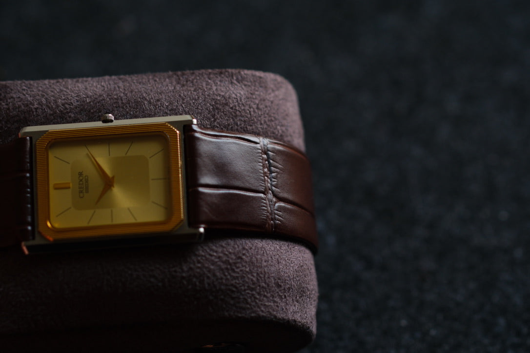 Credor Tank Men 6730-5090 14K Bezel SHA MIDDLE Vintage style