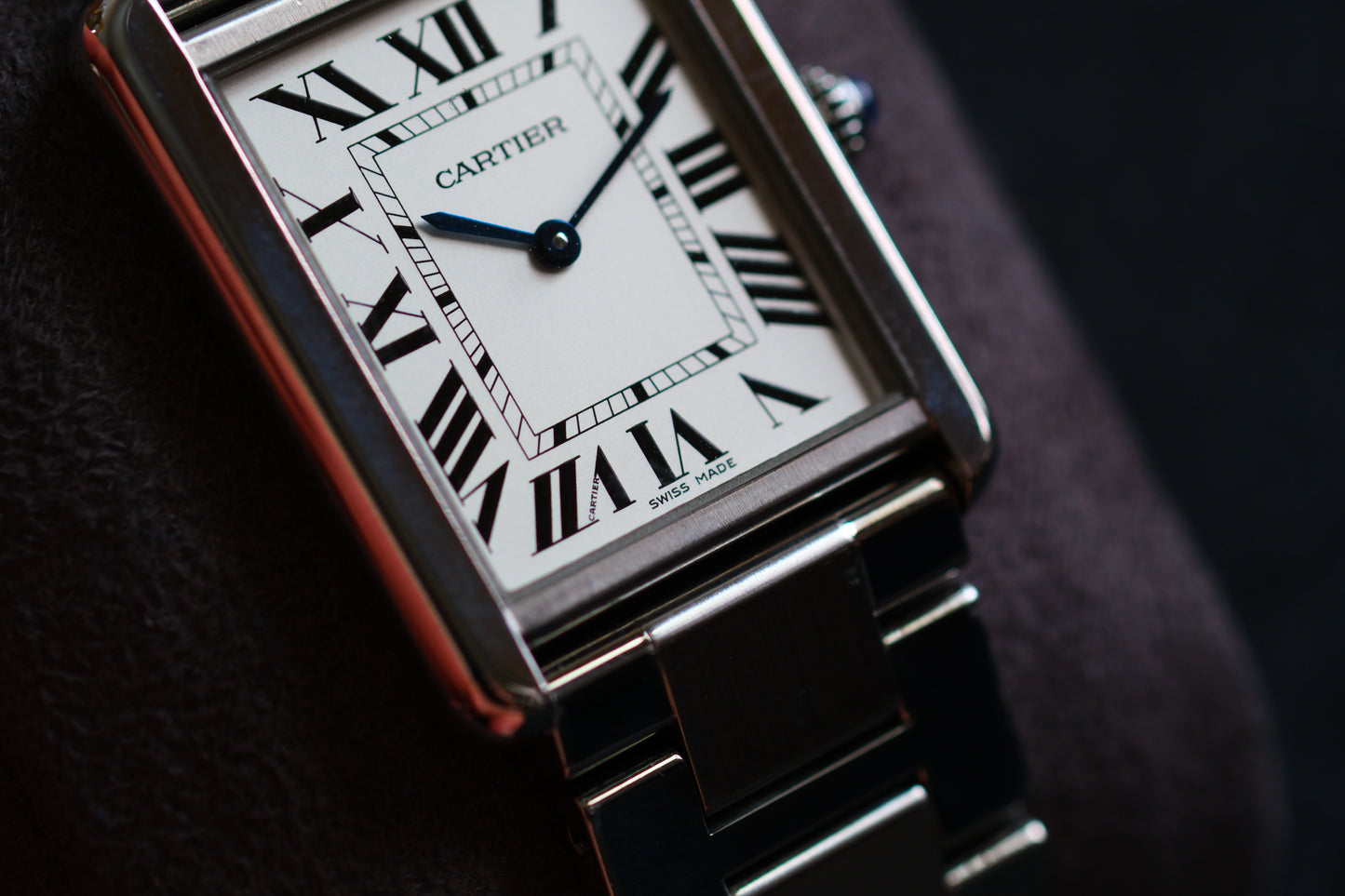Cartier tank Solo LM WSTA0028 Full box Paper Excellent Condition Double Strap SS Strap + Leather Strap