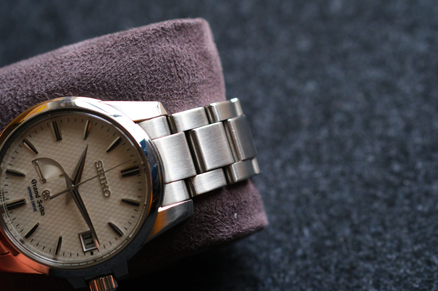 Grand Seiko SBGA025 9R65-0AG1 Spring Drive Texture Dial Excellent Condition Full Box Paper Full Serviced