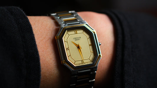 Credor Tank 18KT 5A74-3A10 Yellow Dial Vintage Good Condition