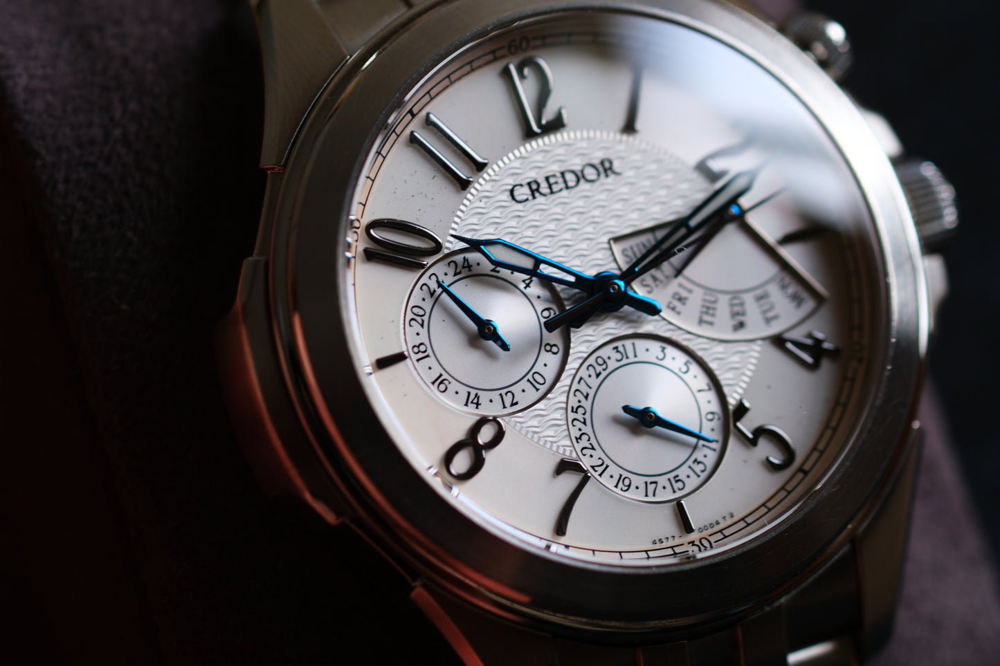 Credor Pacifique GCBG971 4S77-00C0 Retrograde Blue Hands Good Condition Full Box Paper