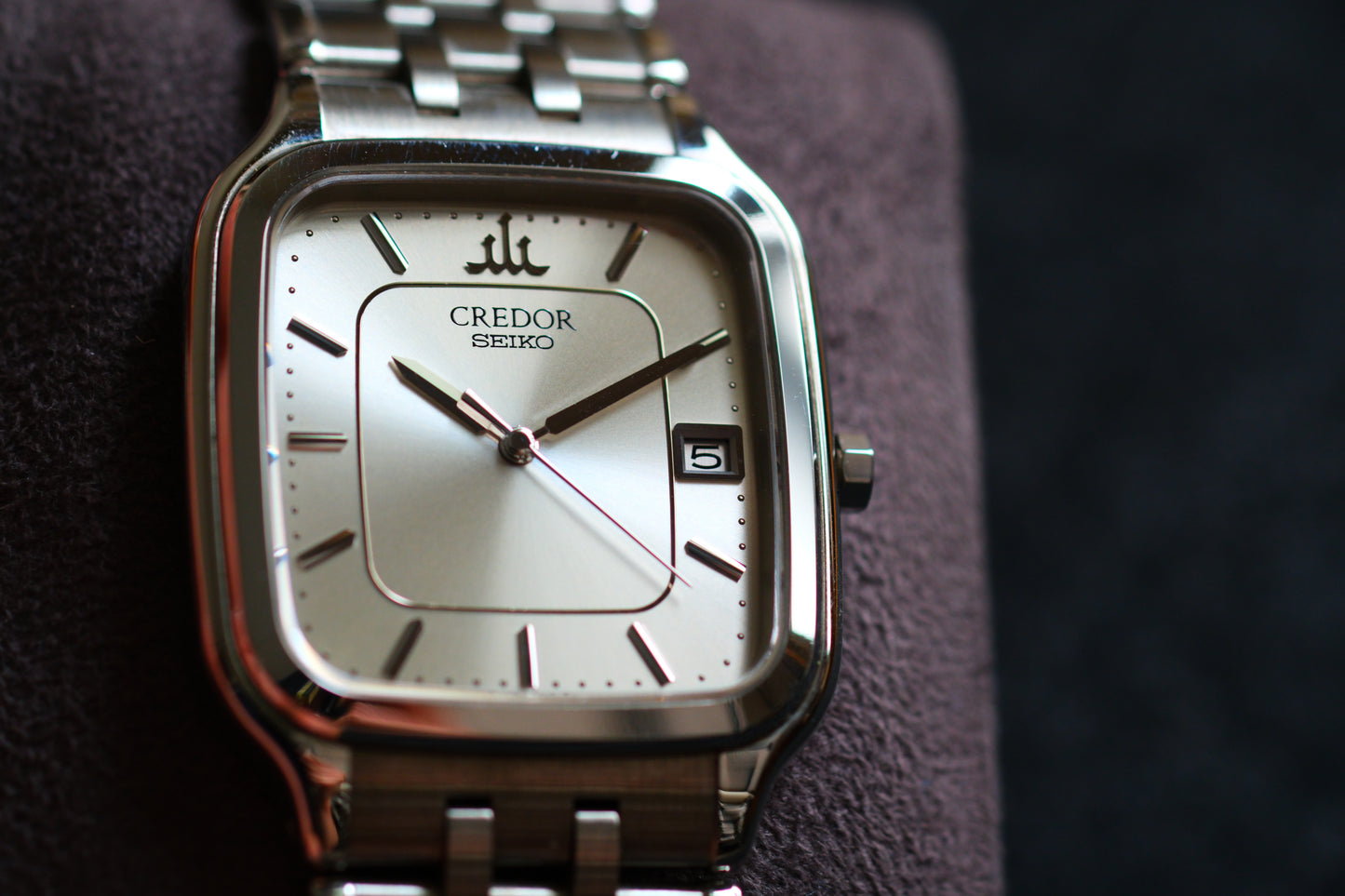 Credor Seiko Tank Champange Dial GCAX023 8j82-5A10 Quart SS