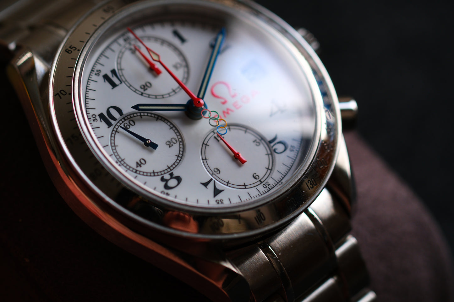Omega Speedmaster Specialities 2012 Olympic Games Collection Blue Red Hands Excellent Condition |Full Serviced