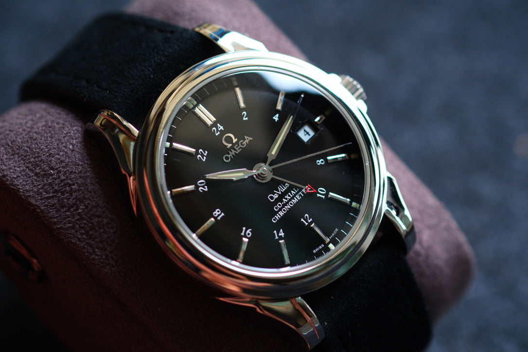 Omega Deville Co-Axial GMT 4833.51.31 ChronoMetter Good Condition Serviced