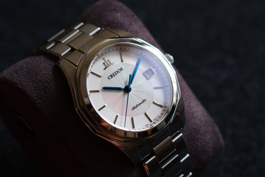 Credor Signo GCBW999 Automatic 4L75-00A0 Two tone White Dial Blue Hands
