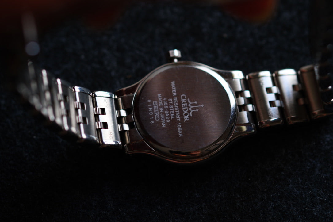 Credor Signo Couple GCAZ057 8j86-7A00 Blue Hand Box Men/lady 4j85-0A20 Excellent Condition