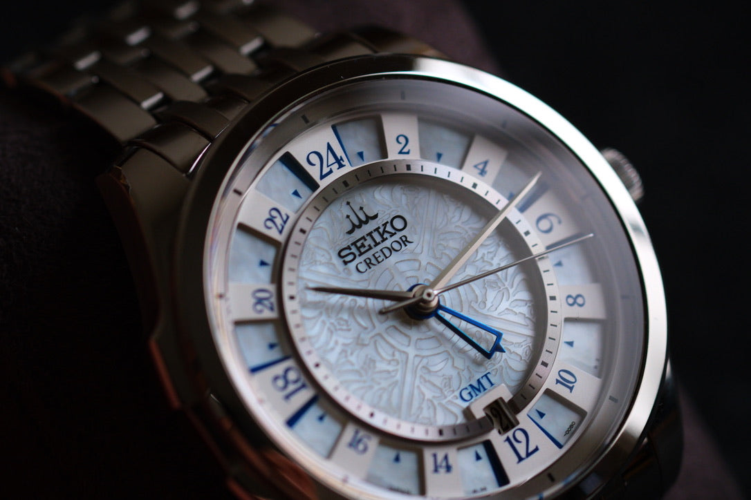 Credor Signo GCBZ999 8L36-00B0 GMT Limited 150p White Mop Dial Super rare