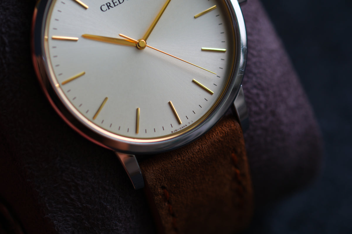 Credor Signo GCAR047 8J81-0AJ0 Dress Watch 36mm 6mm Thin Full Paper Excellent Condition