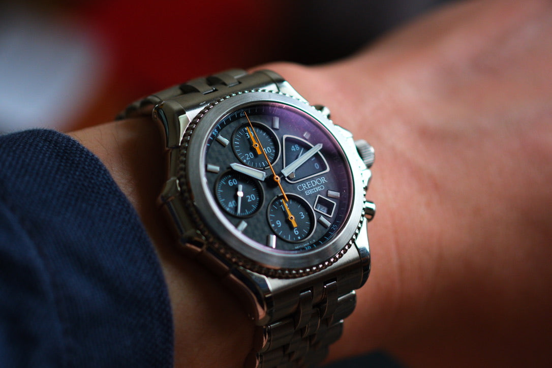 Credor Pacifique GCBK997 6S77-0A10 Chrnograph Limited 2000 Carbon Dial