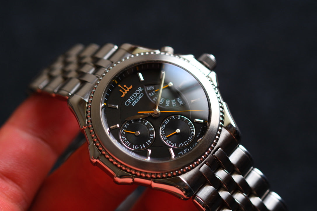 Credor Pacifique GZBG999 "Bumble Bee" 4s77-0A20 38mm Black Dial Yellow Hands Excellent Condition