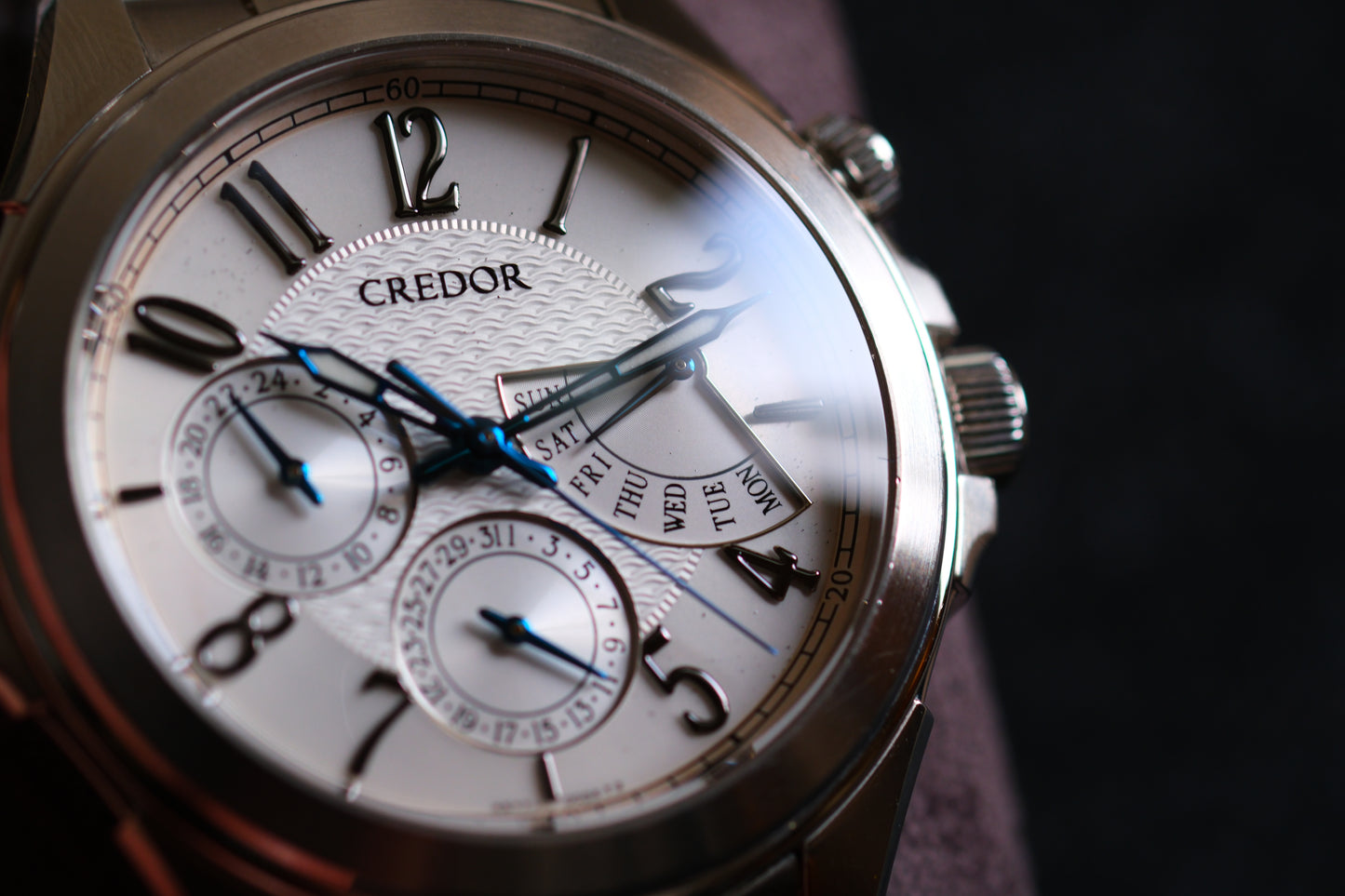 Credor Pacifique GCBG971 4S77-00C0 Retrograde Blue Hands Good Condition Full Box Paper