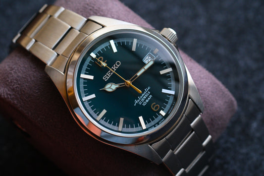 Seiko Tictac SZSB036 Limited Edition Deep Green Dial Like New Full Box+Seiko Leather Strap