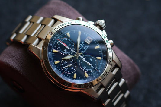 Credor GCBP995 6S78-0A10 Phoenix Chrnograph Blue Dial Super Rare Excellent Condition Serviced
