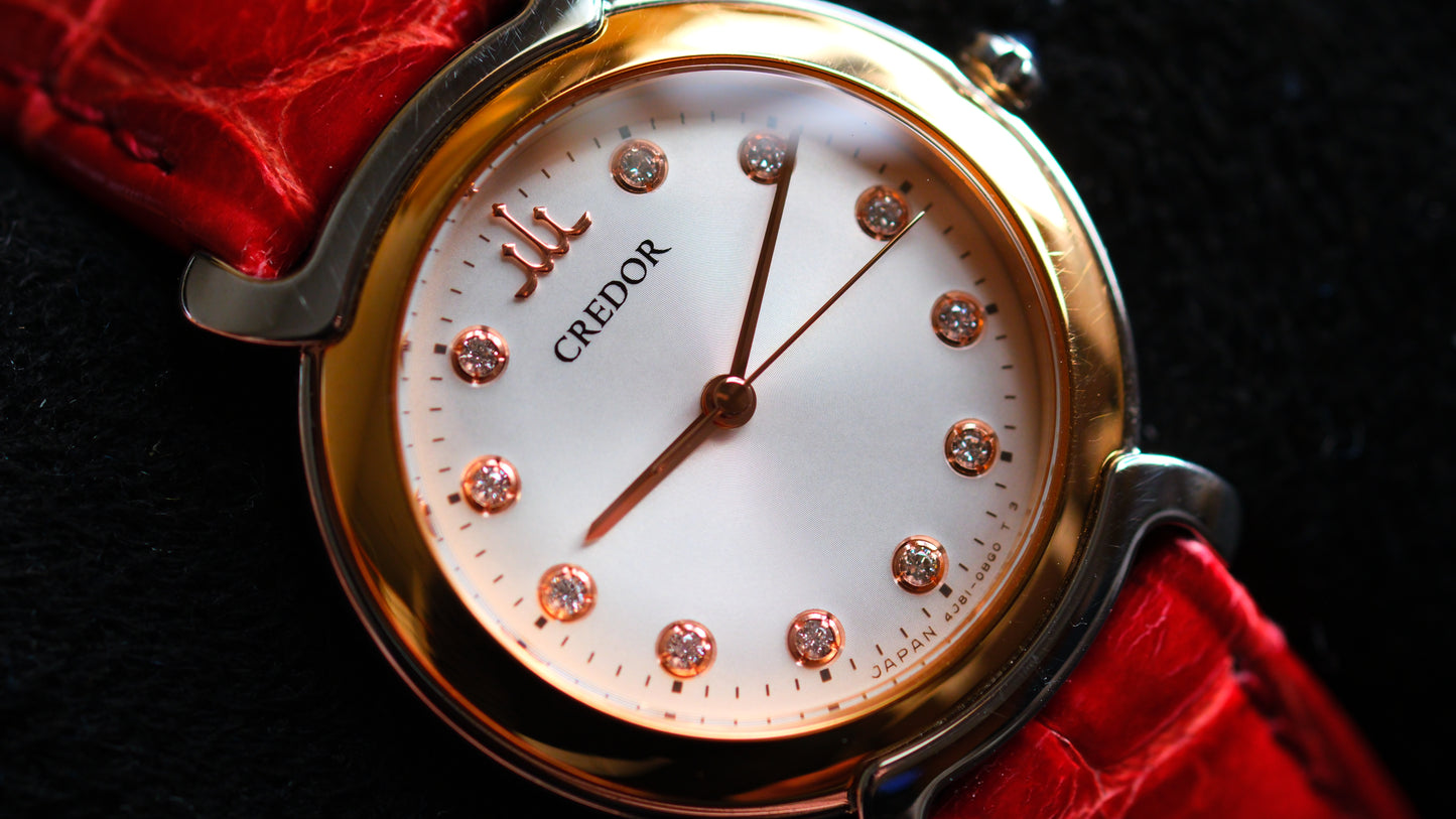 Credor GSAS936 Lady Quart 4j81-0AY0 18KPY 11P Diamond Full box