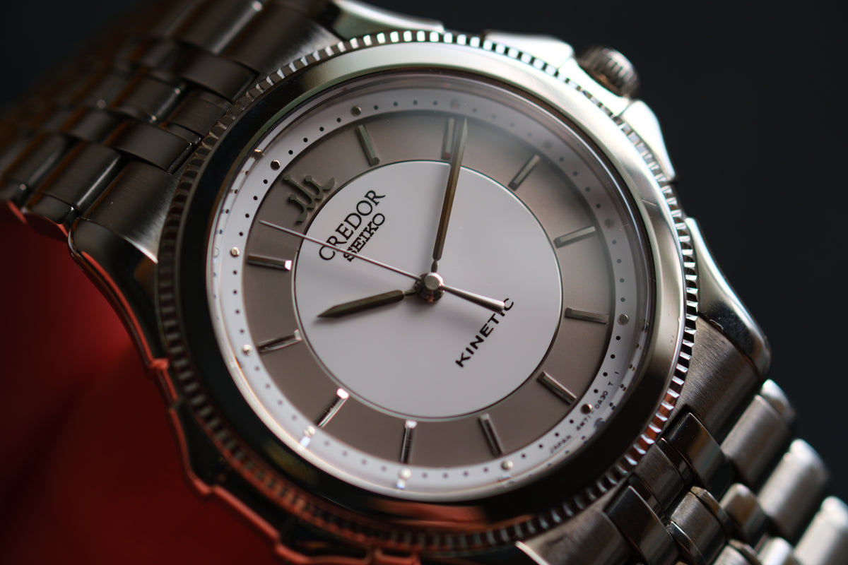 Credor Pacifique 4M71-0A30 Kinetic 18KWG+SS Auto Quart Two Tone Excellent Condition
