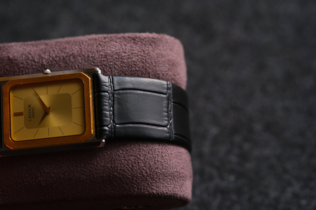 Credor Tank Men 6730-5090 14K Bezel SHA MIDDLE Vintage style