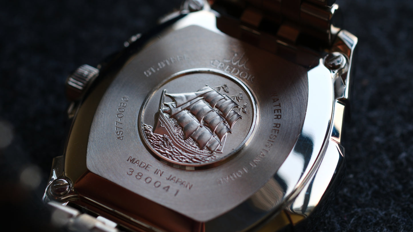 Credor Pacifique GCBG973 Retrograde 4s77-00B0 Excellent Condition Full Box Paper