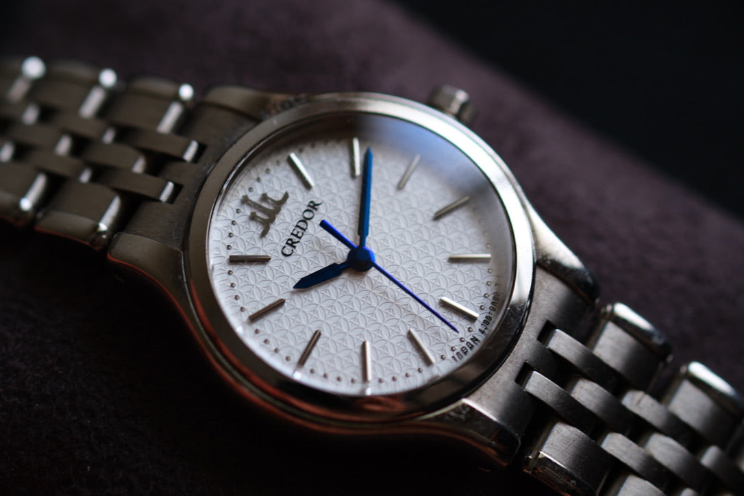 Credor Signo Couple GCAZ057 8j86-7A00 Blue Hand Box Men/lady 4j85-0A20 Excellent Condition